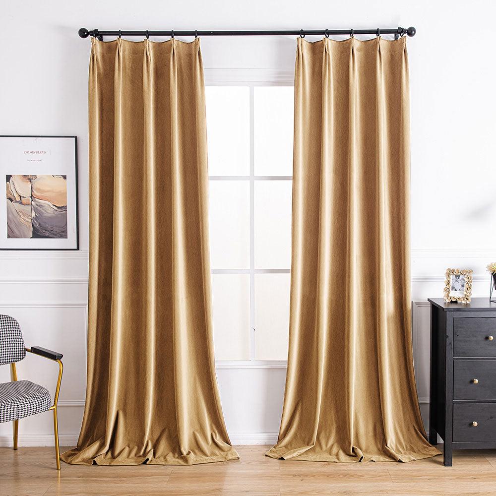 Almond Brown-6 Aushme Luxurious Velvet Room Darkening Custom Drapes