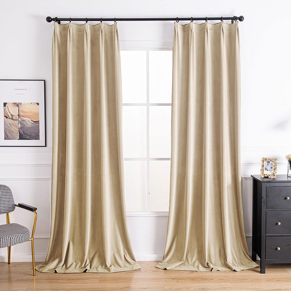 Almond White-2 Aushme Luxurious Velvet Room Darkening Custom Drapes