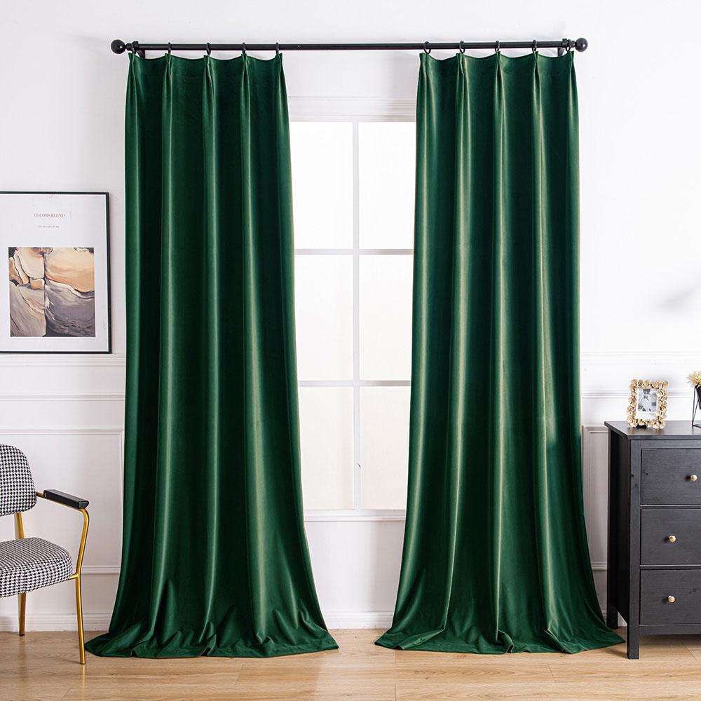 Dark Green-31 Aushme Luxurious Velvet Room Darkening Custom Drapes