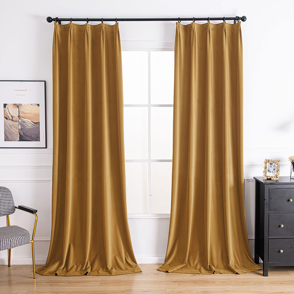 Orange Aushme Luxurious Velvet Bathroom Custom Curtains