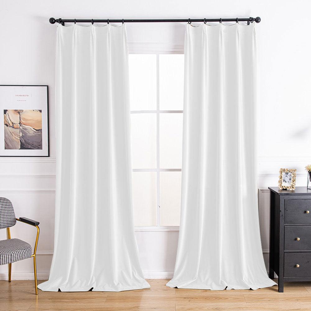 White-51 Aushme Luxurious Velvet Room Darkening Custom Drapes