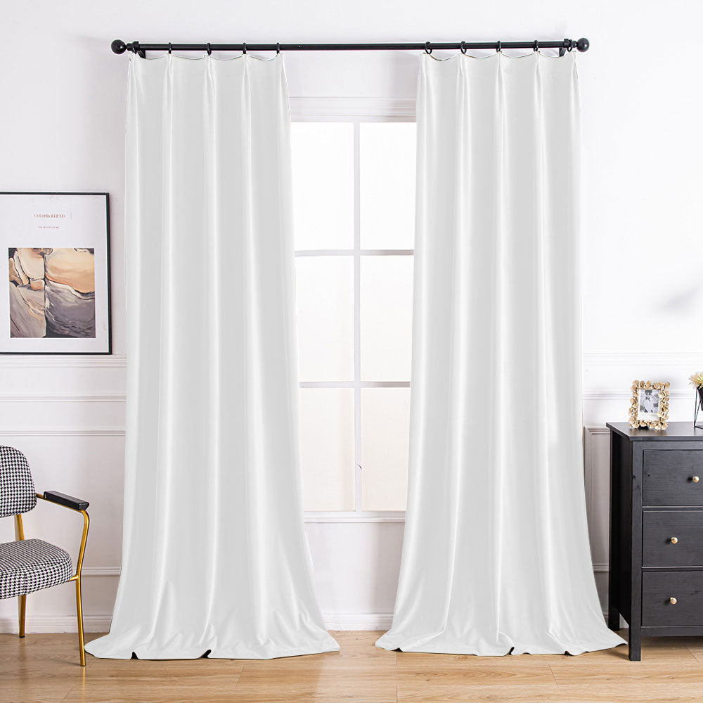 White Aushme Luxurious Velvet Bathroom Custom Curtains