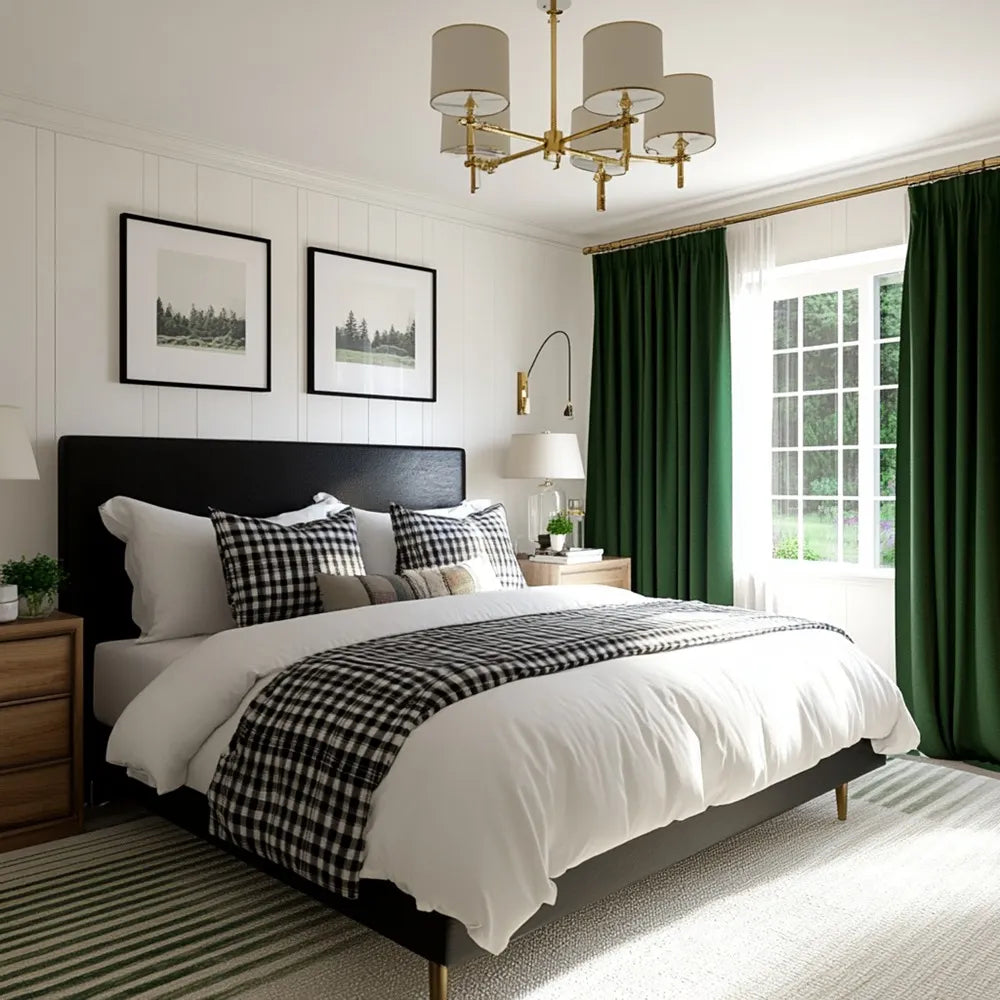 Dark Green Velvet Custom Curtains | Aushme Blackout Velvet Drapes Aushme