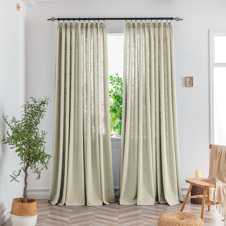 Bryn Slub Textured Faux Linen Custom Outdoor Curtains - ixacurtains
