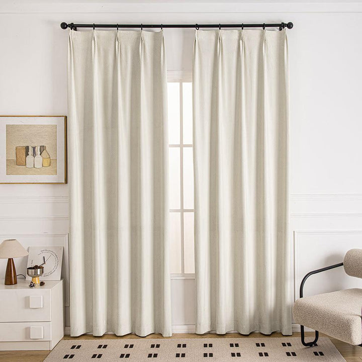 Beige-White-1 Draco Dragon Scale Velvet Room Darkening Custom Curtains