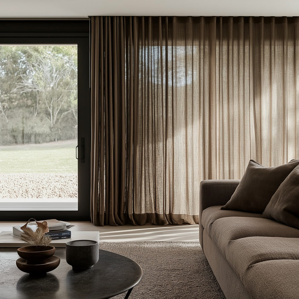 Bryn Slub Textured Faux Linen Pinch Pleat Custom Curtains