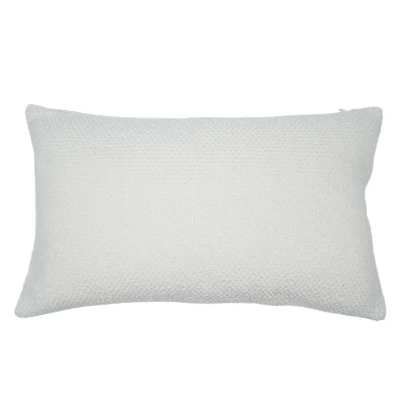 Anya Luxe White & Leather Lumbar Pillowcace