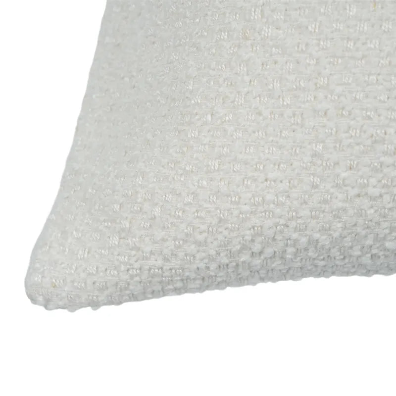 Anya Luxe White & Leather Lumbar Pillowcace