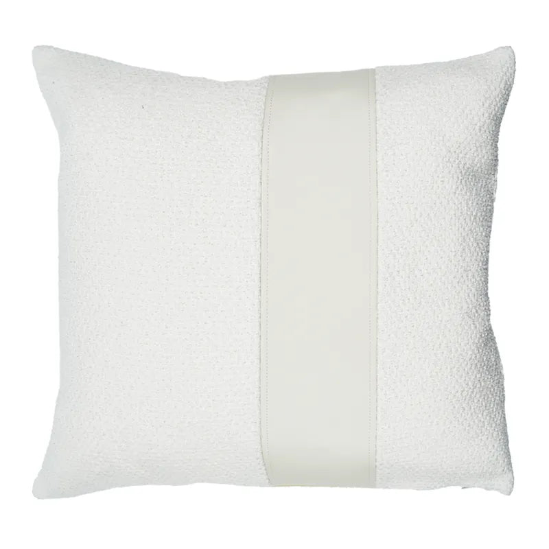 Anya Luxe White & Leather Throw Pillowcace