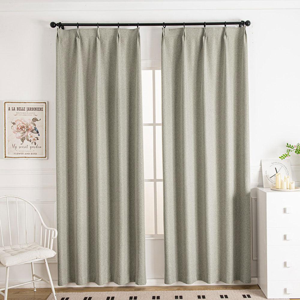 Canvas Grey-4 Lullaby Faux Linen Textures Blackout Custom Curtains