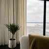 Custom linen curtains in a bright living room