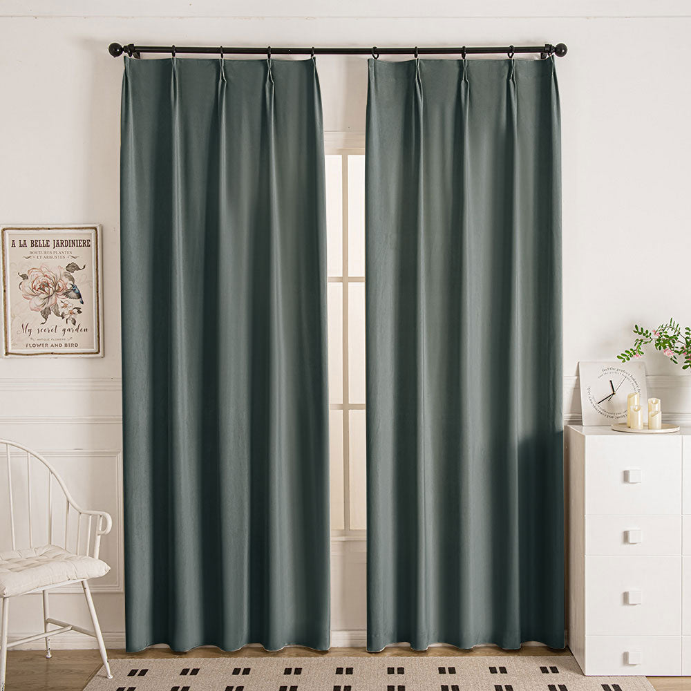Medium Gray-65 Doux Velvet Elegance Outdoor Curtains
