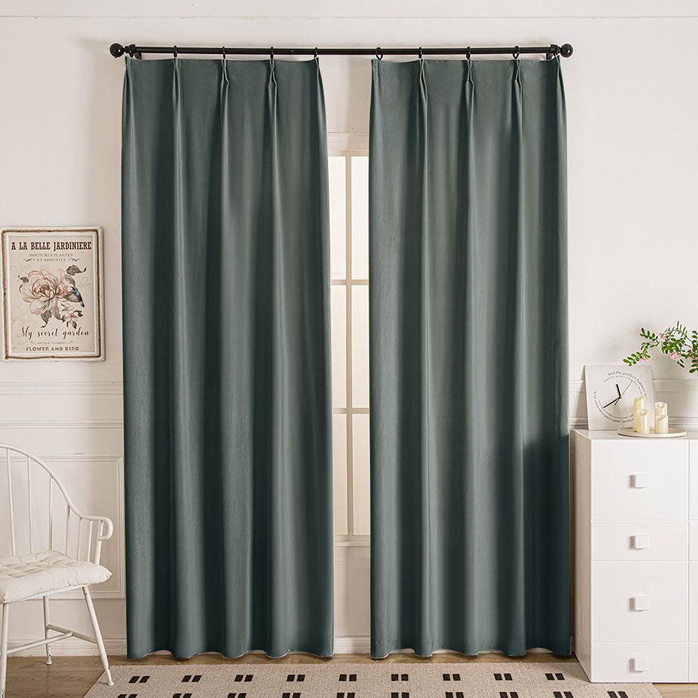 Medium Gray-65 Doux Velvet Elegance Room Darkening Custom Curtains