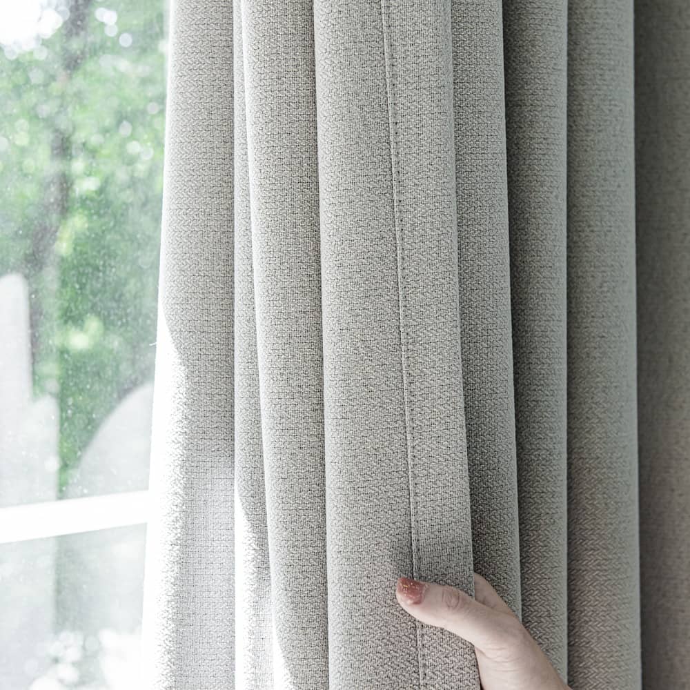 Lullaby Faux Linen Textures Blackout Custom Curtains