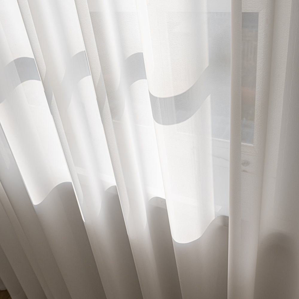 Vent White Light-Filtering Pleat Sheer Curtain