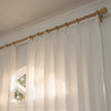 Fina Soft-Touch White Linen Pleat Sheer Curtains with Grid Texture