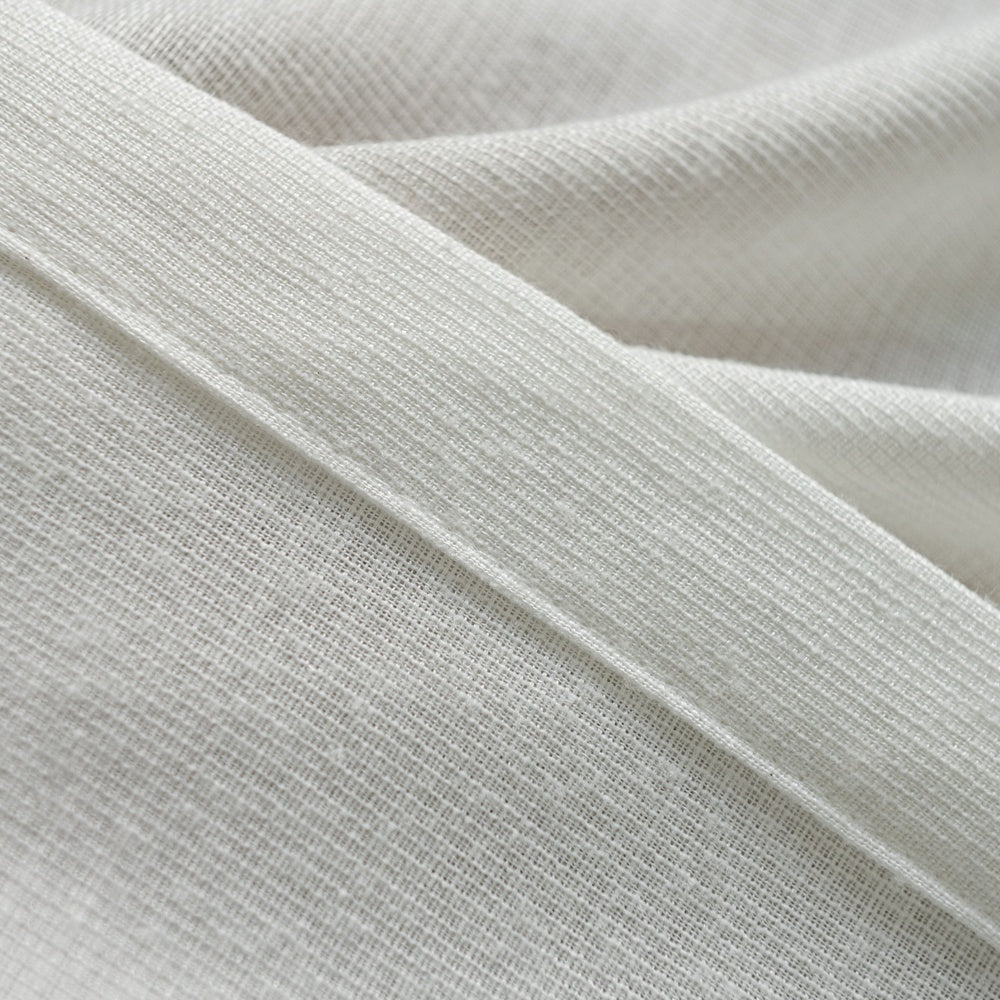 Fina Soft-Touch White Linen Pleat Sheer Curtains with Grid Texture