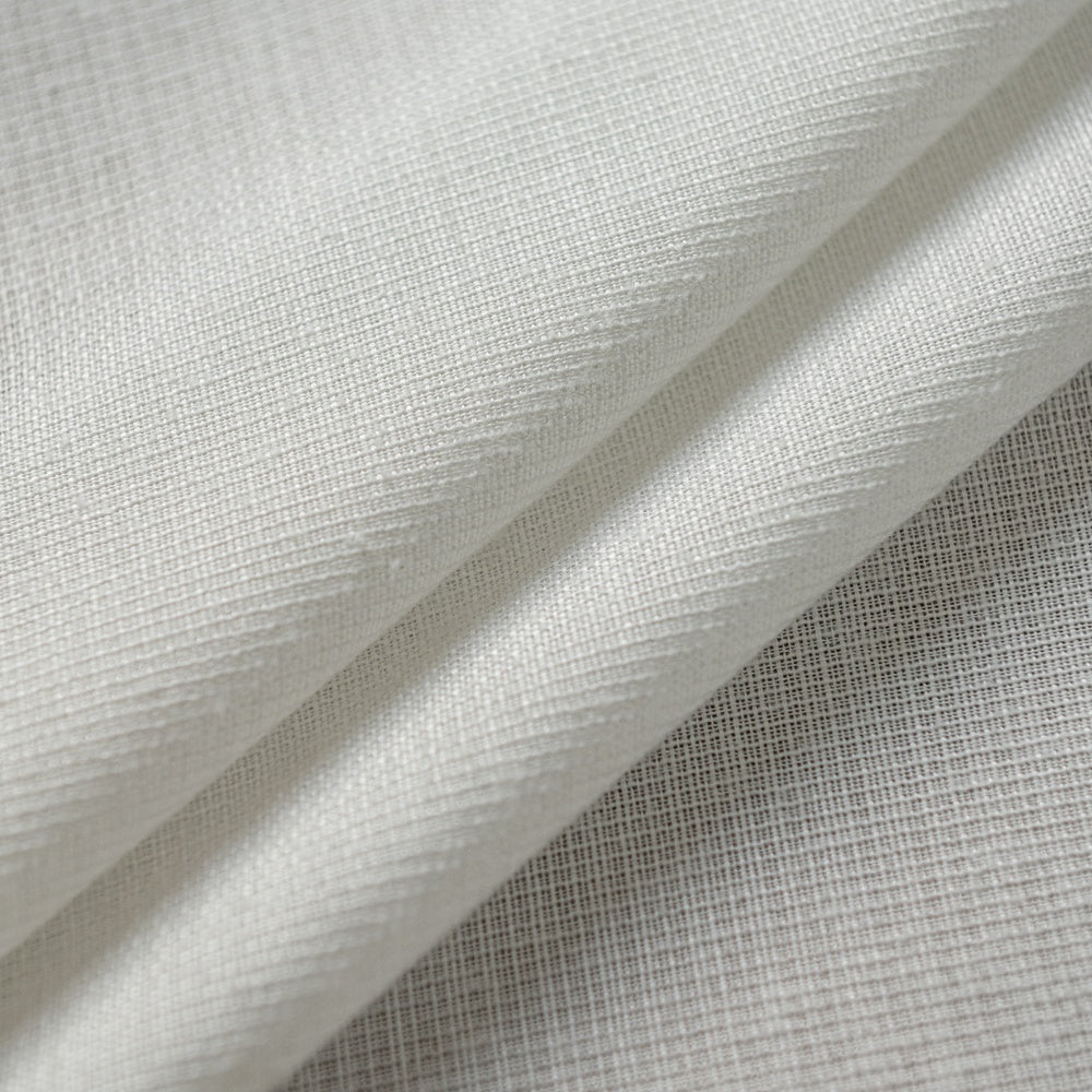 Fina Soft-Touch White Linen Pleat Sheer Curtains with Grid Texture