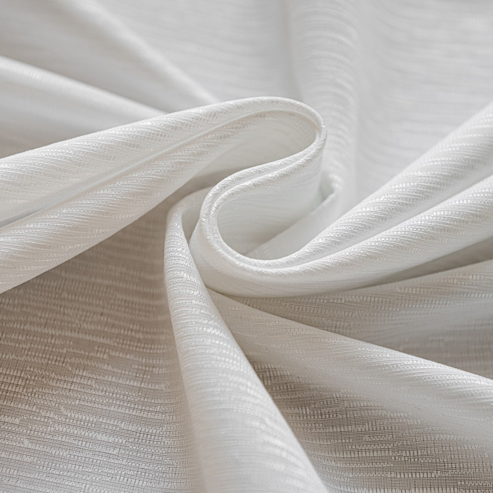 Elm Bark-Inspired White Semi Sheer Pleated Curtains Elm