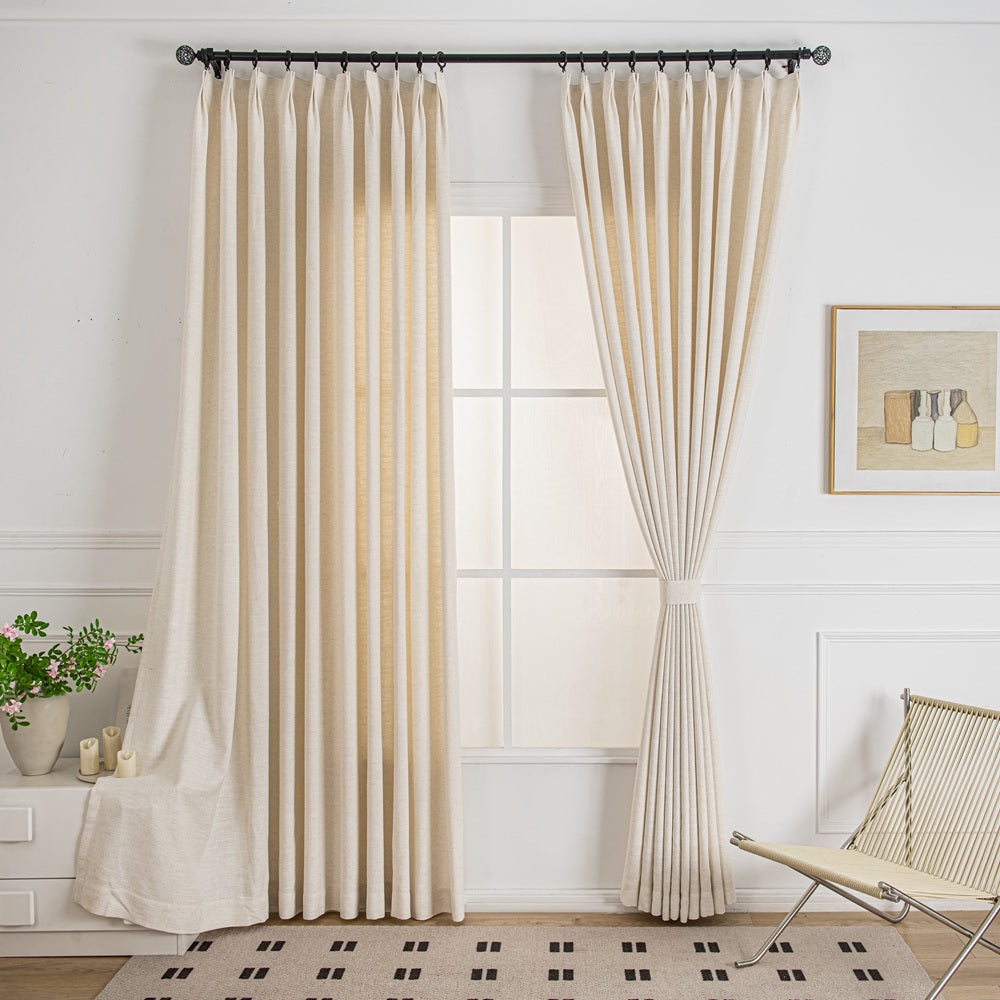 Cozy Heavyweight Linen Woven Bathroom Custom Curtains