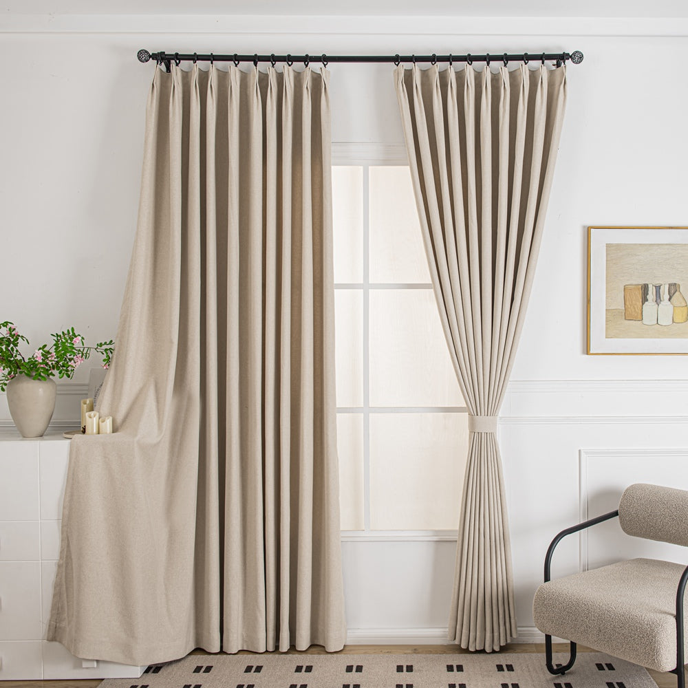 Tuscany Woven Faux Linen Bathroom Custom Curtains