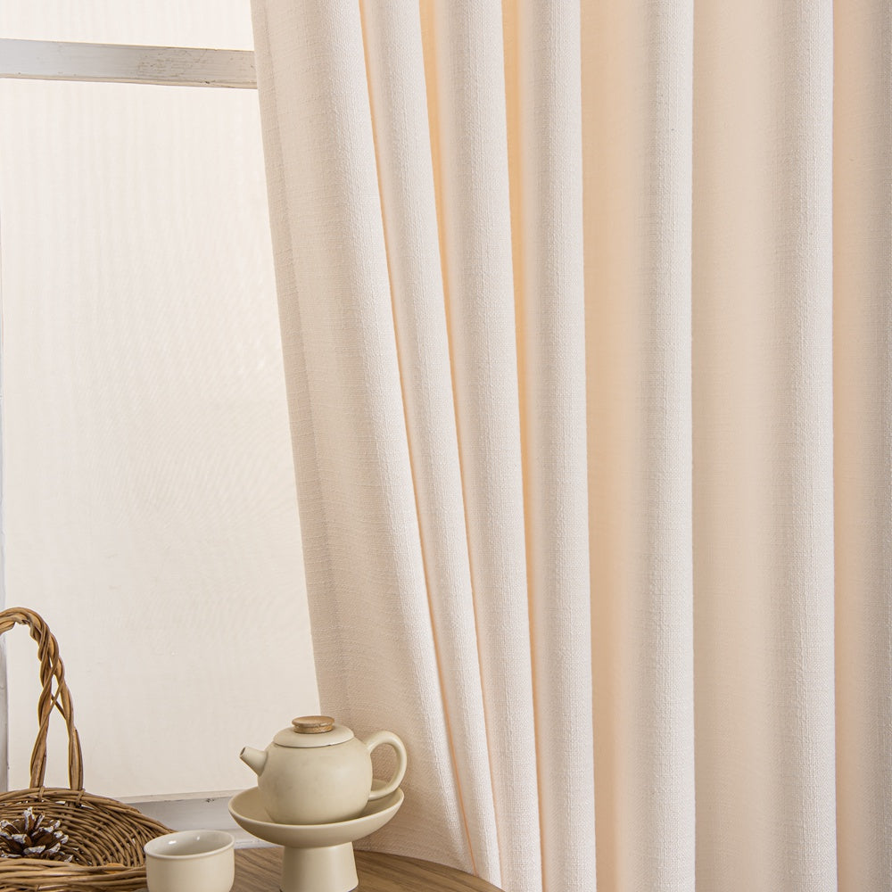 Elise Heavyweight Textured Faux Linen Custom Curtains