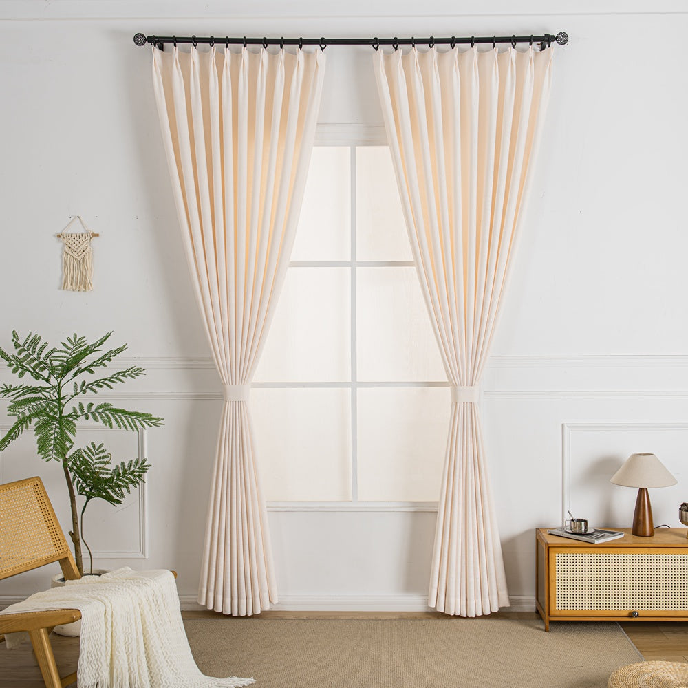 Elise Heavyweight Textured Faux Linen Custom Curtains