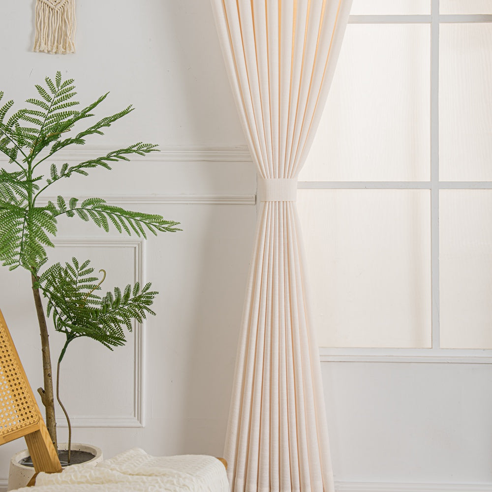 Elise Heavyweight Textured Faux Linen Custom Curtains