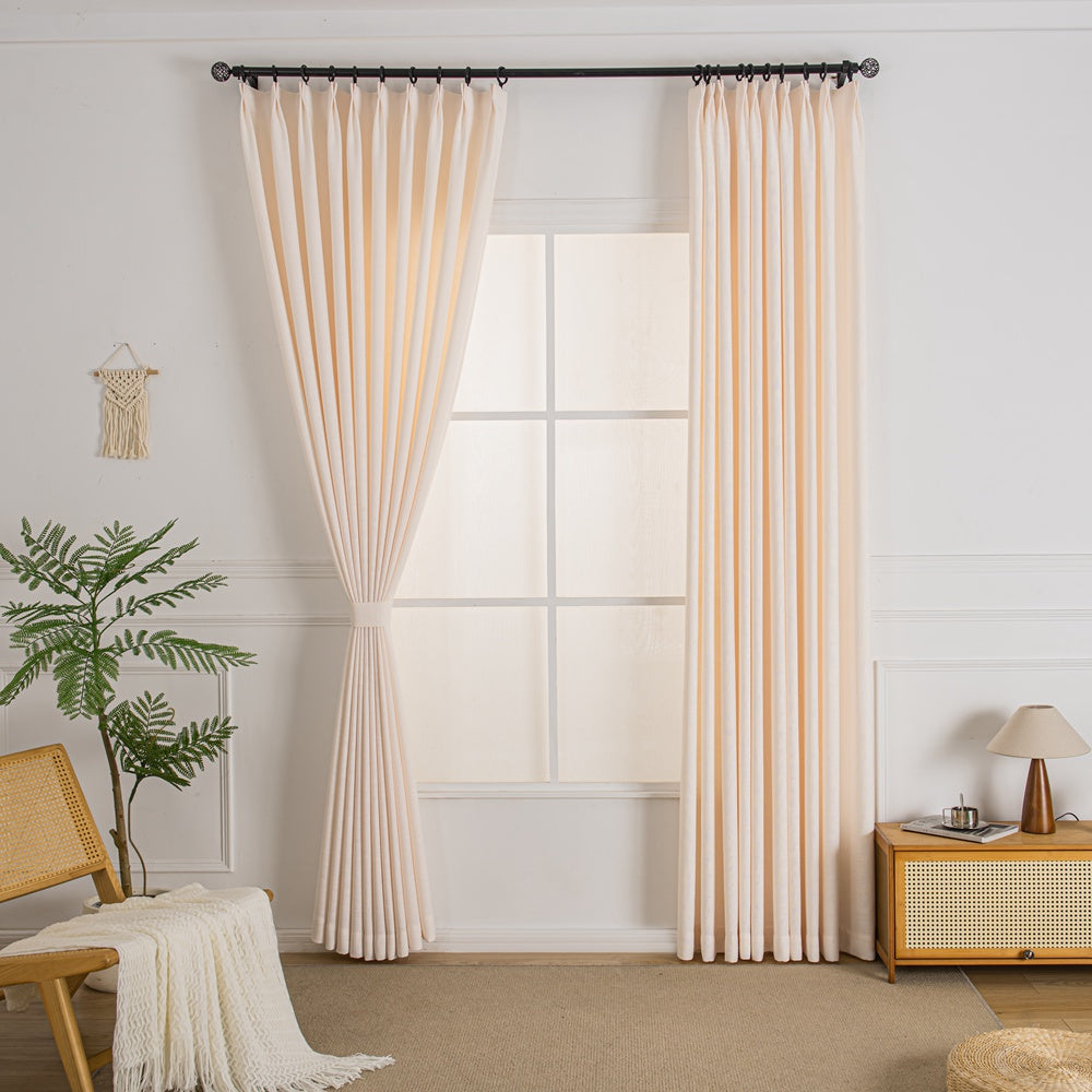 Elise Heavyweight Textured Faux Linen Custom Curtains