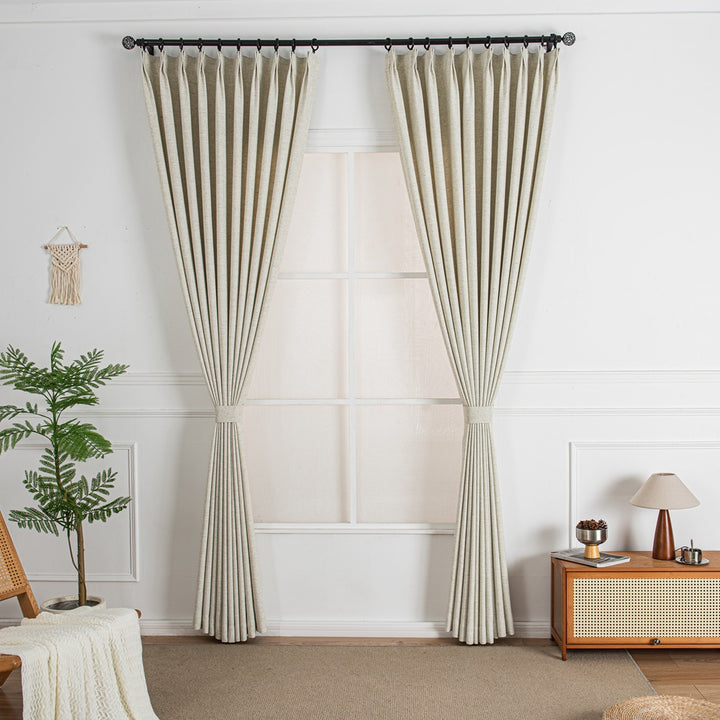 Thalia Textured Linen Custom Curtains