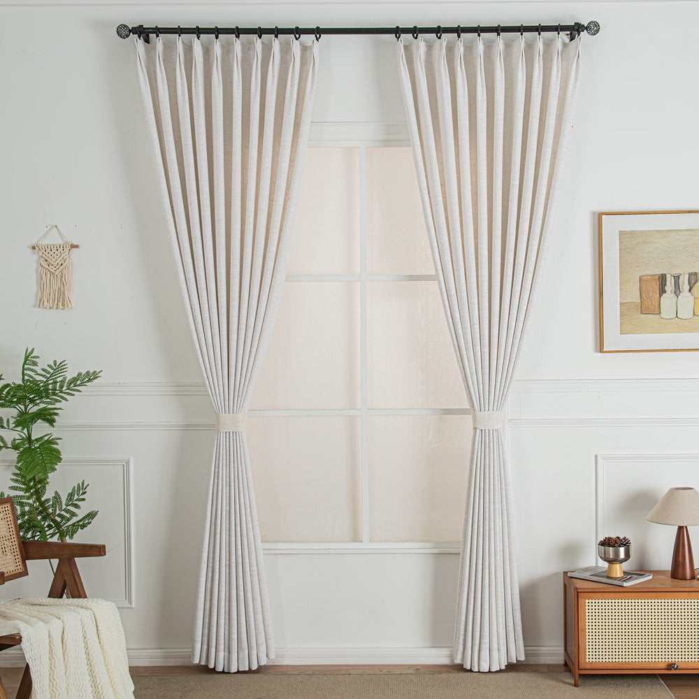 Lorna French Linen Custom Pleated Curtains Panel