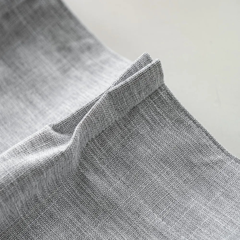 Shyn Linen Texture 100% Blackout Curtains Shyn