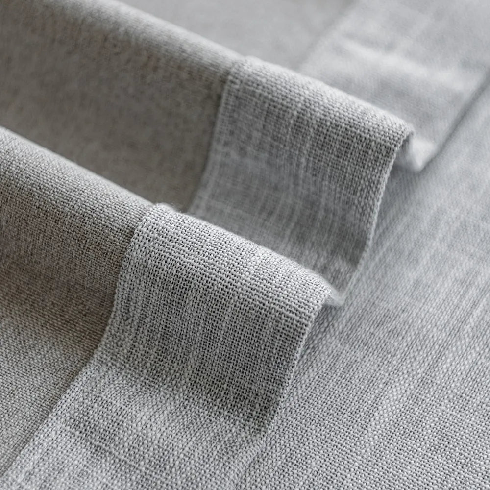 Shyn Linen Texture 100% Blackout Curtains Shyn
