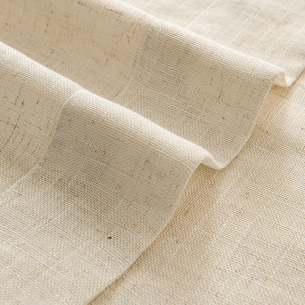 Herb-Lin Beige Linen Sheer Privacy Custom Curtains