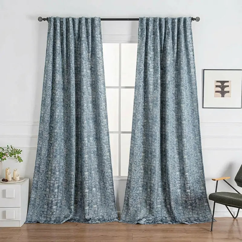 Harper Geometric Jacquard Cotton Blend Custom Drapes