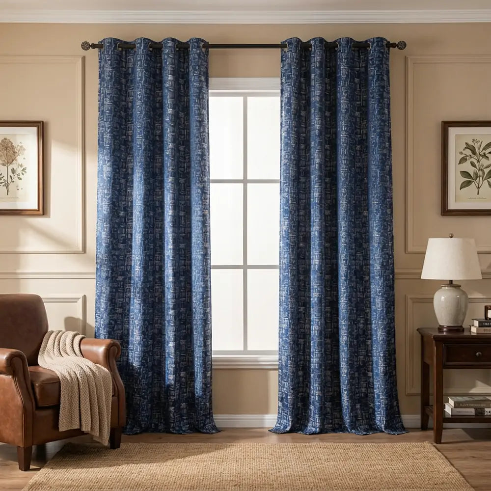 Daisy_Jacquard_Patterns_Grommet_Soft_Top_Custom_Curtains