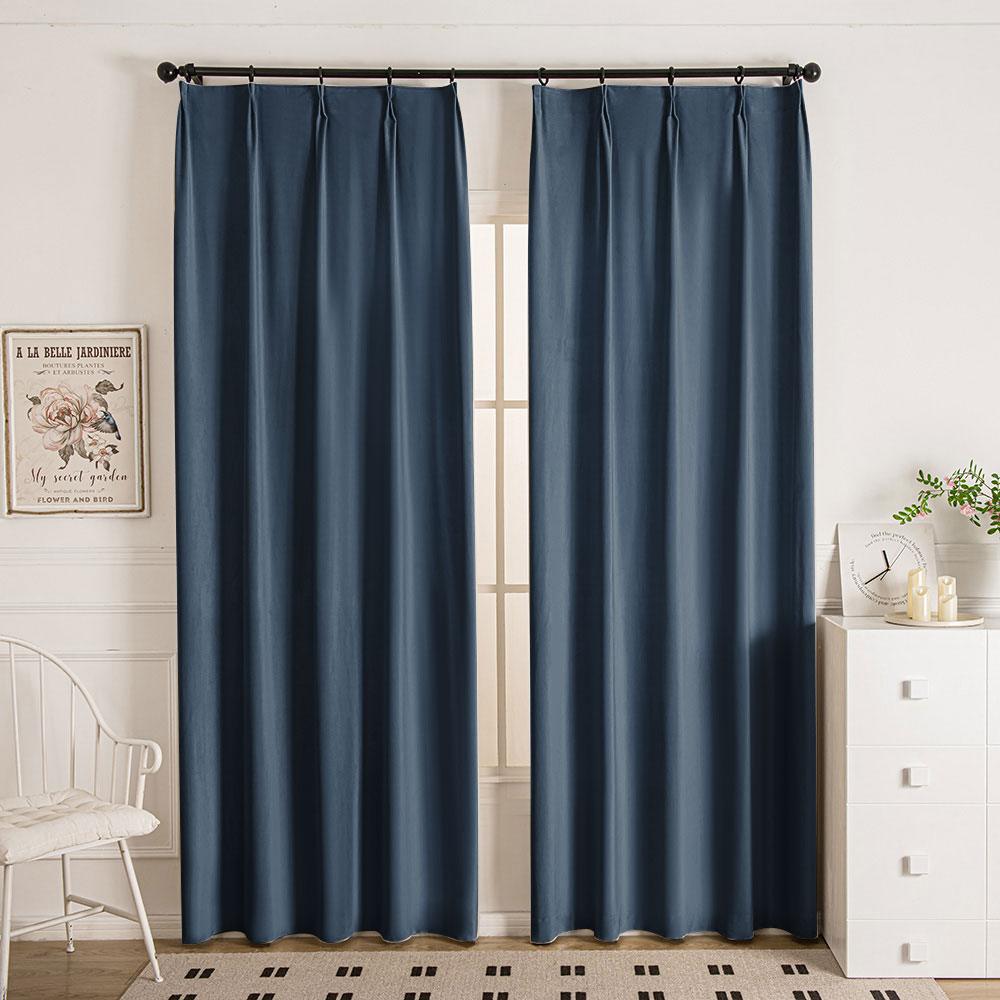 Ink Blue-51 Doux Velvet Elegance Room Darkening Custom Curtains