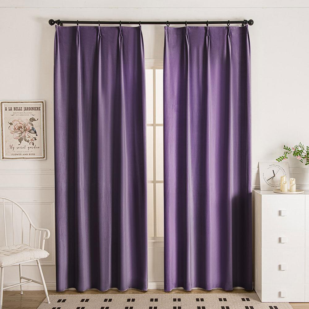 Purple-41 Doux Velvet Elegance Room Darkening Custom Curtains