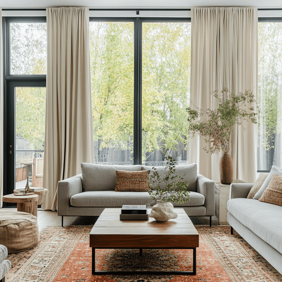 Elise Heavyweight Textured Faux Linen Custom Curtains