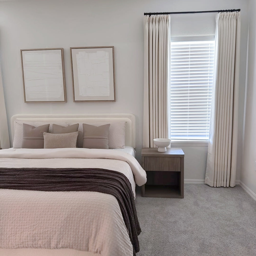 Elise Heavyweight Textured Faux Linen Pleat Custom Curtains