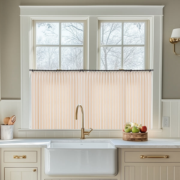 Elise Heavyweight Textured Faux Linen Custom Cafe Curtains