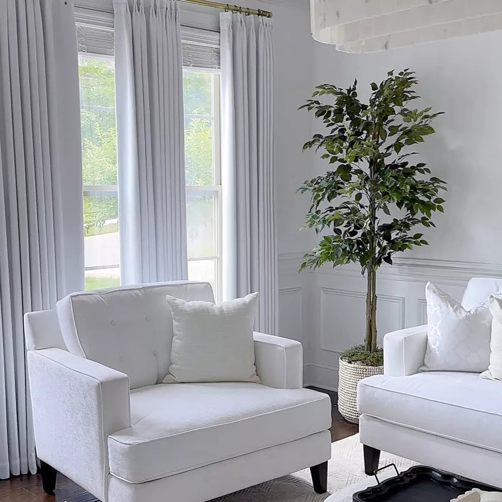 Elise Heavyweight Textured Faux Linen Pleat Custom Curtains