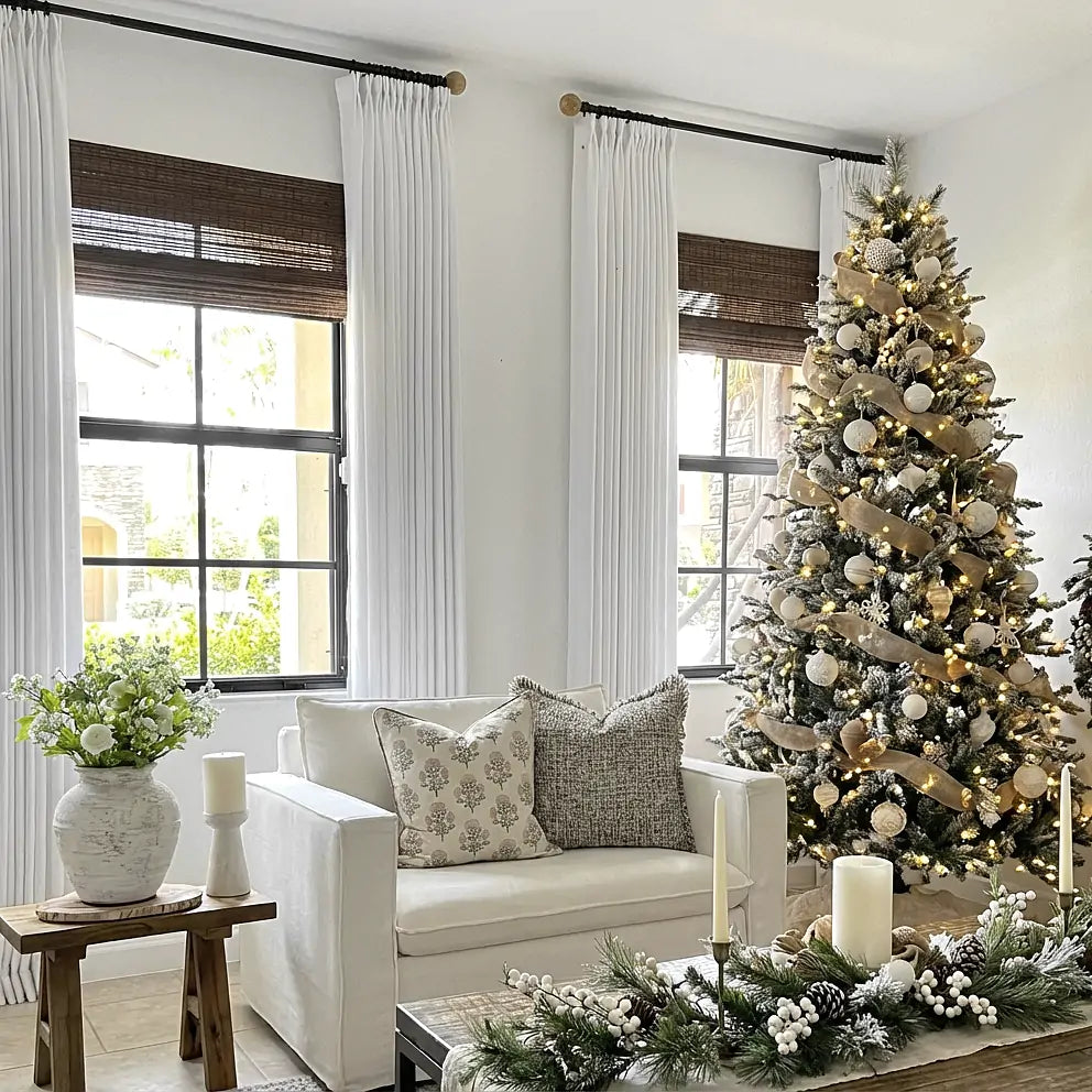 Elise Heavyweight Textured Faux Linen Pleat Custom Curtains