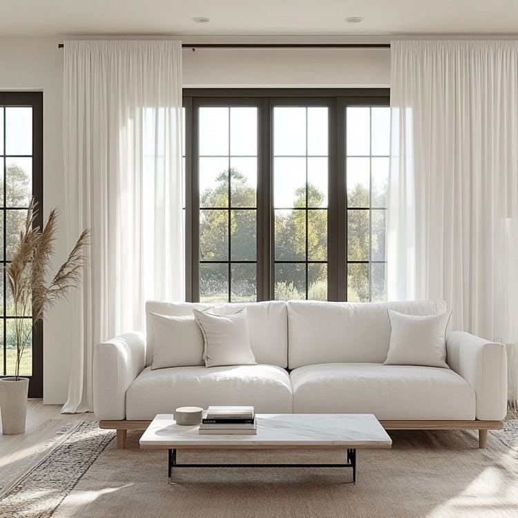 Flow White Semi Sheer Grommet Soft Top Custom Curtains Flow