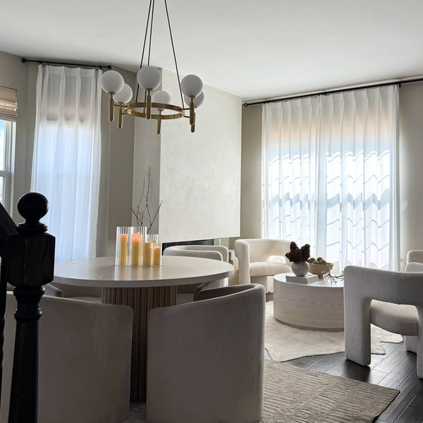 Flow White Semi Sheer Pleat Custom Curtains