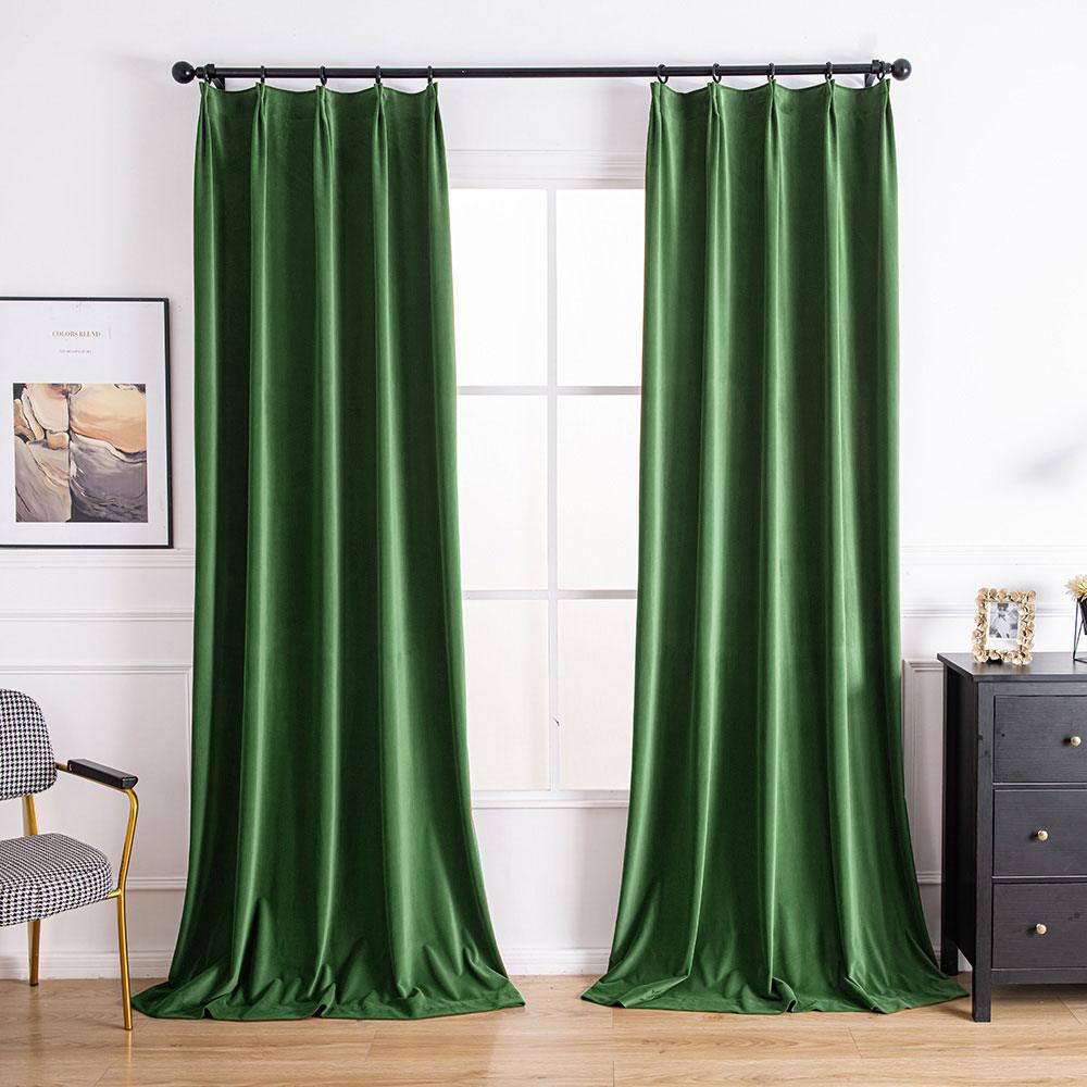 Forest Green-26 Aushme Luxurious Velvet Room Darkening Custom Drapes