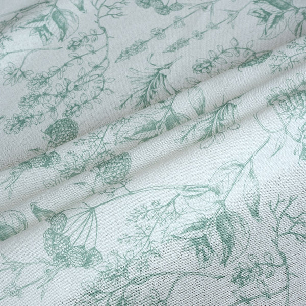 Freya Green Botanical Pattern - ixacurtains