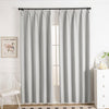 Gray White-1 Lullaby Faux Linen Textures Blackout Custom Curtains