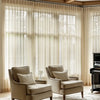 Herb-Lin Beige Linen Sheer Privacy Custom Curtains Herb-Lin