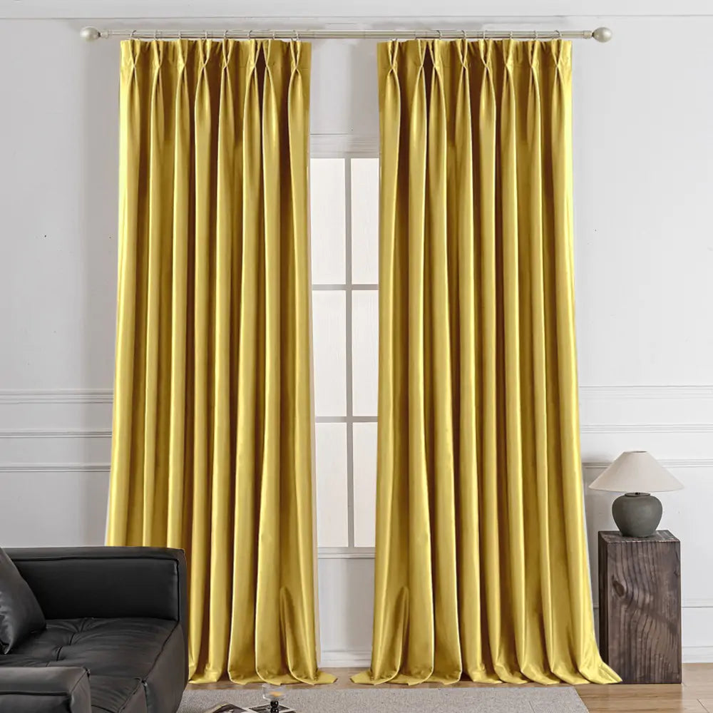 Lumora Crystal Pinch Pleat Velvet Custom Curtains Lumora Golden-28
